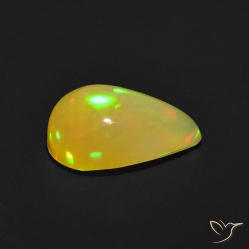 Opale Multicolore naturelle En forme de poire, 0.98 ct, Translucide