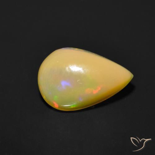 Opale Multicolore naturelle En forme de poire, 0.85 ct, Translucide