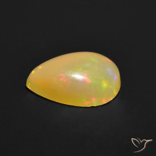Opale Multicolore naturelle En forme de poire, 0.85 ct, Translucide