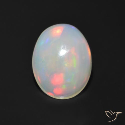 Opale multicolore naturelle coupe ovale, 0,95 ct, transparent