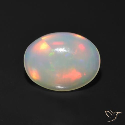 Opale multicolore naturelle coupe ovale, 0,95 ct, transparent
