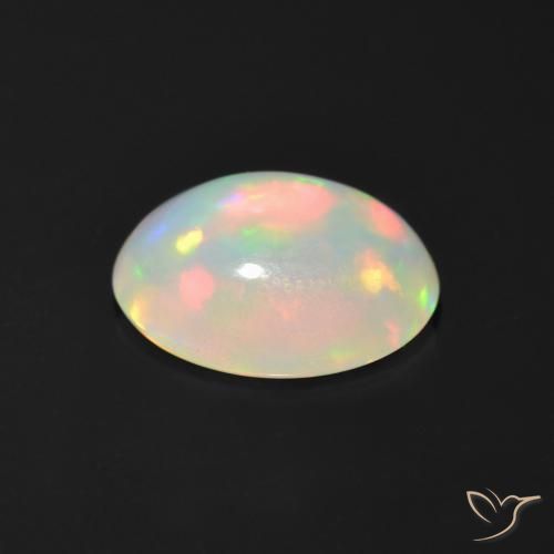 Opale multicolore naturelle coupe ovale, 0,95 ct, transparent
