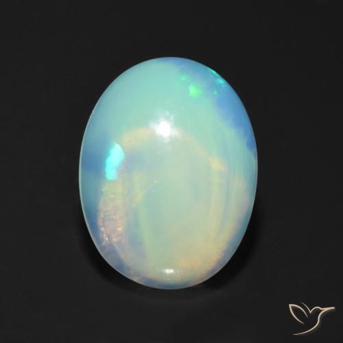 1.38ct Naturel Multicolore Opale, ovale, Transparent, Photo A