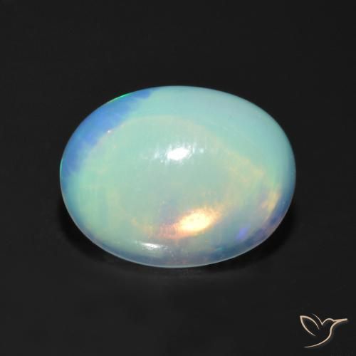 Opale Multicolore naturelle ovale, 1.38 ct, Transparent
