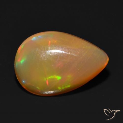 Opale Multicolore naturelle En forme de poire, 0.96 ct, Transparent
