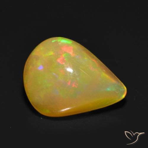 Opale Multicolore naturelle En forme de poire, 0.72 ct, Translucide