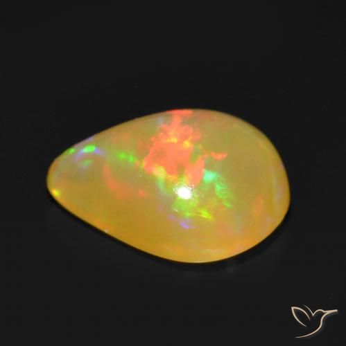 Opale Multicolore naturelle En forme de poire, 0.72 ct, Translucide