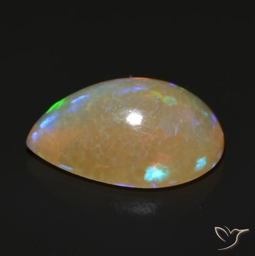 Opale Multicolore naturelle En forme de poire, 0.84 ct, Transparent