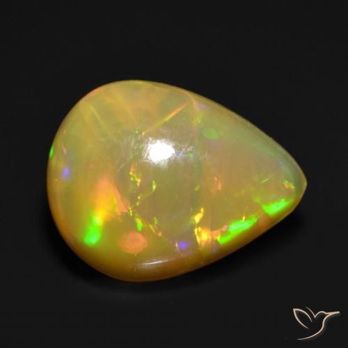 Opale Multicolore naturelle En forme de poire, 1.19 ct, Translucide