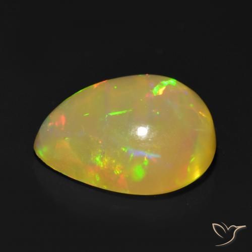 Opale Multicolore naturelle En forme de poire, 1.19 ct, Translucide