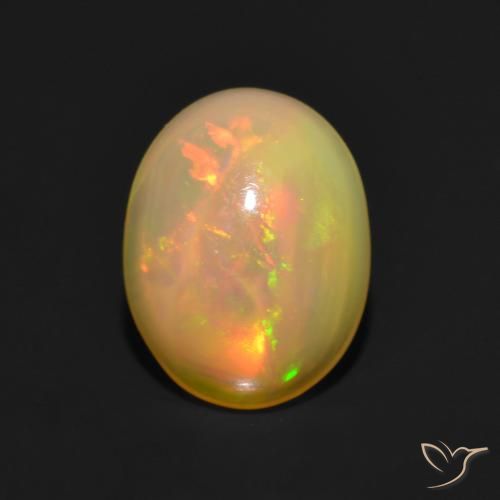 1.00ct Naturel Multicolore Opale, ovale, Translucide, Photo A