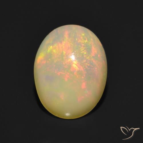 Opale multicolore naturelle coupe ovale, 1,01 ct, translucide