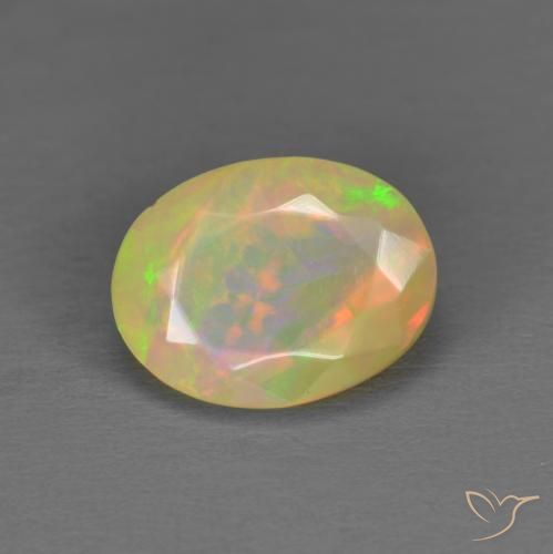 1.41ct Naturel Multicolore Opale, ovale, Translucide, Photo A