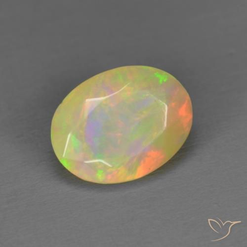 Opale Multicolore naturelle ovale, 1.41 ct, Translucide