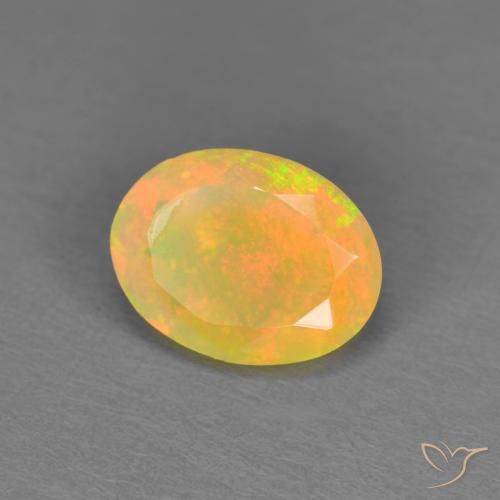 Opale Multicolore naturelle ovale, 0.84 ct, Translucide