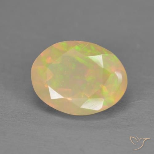 Opale Multicolore naturelle ovale, 1.47 ct, Translucide