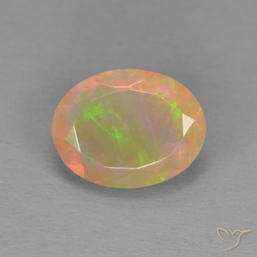 1.24ct Naturel Multicolore Opale, ovale, Translucide