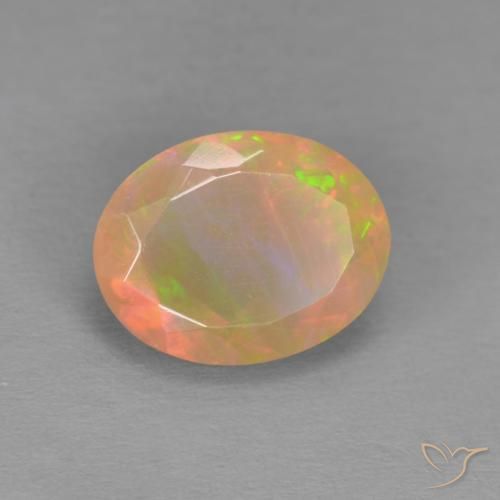 Opale Multicolore naturelle ovale, 1.24 ct, Translucide