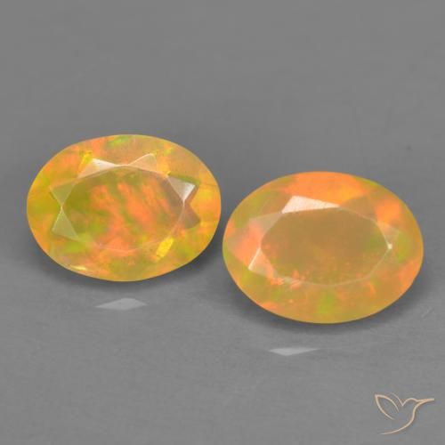 1.51ctw Naturel Multicolore Opale, ovale, Translucide