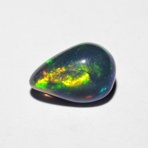 Opale multicolore naturelle en forme de poire, 1,03 ct, opaque