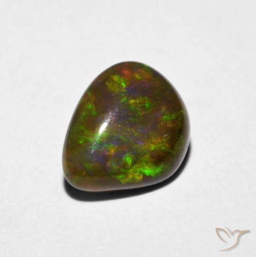 Opale Multicolore naturelle En forme de poire, 0.70 ct, Translucide