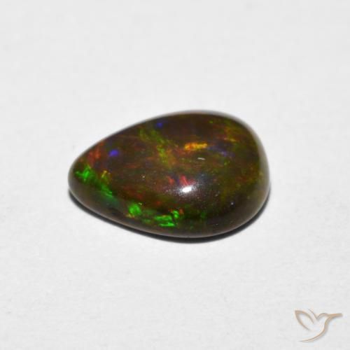 Opale Multicolore naturelle En forme de poire, 0.70 ct, Translucide