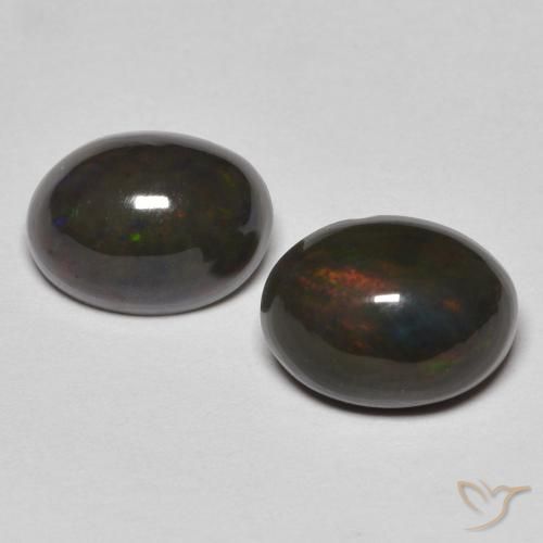 1.54ctw Naturel Multicolore Opale, ovale, Opaque