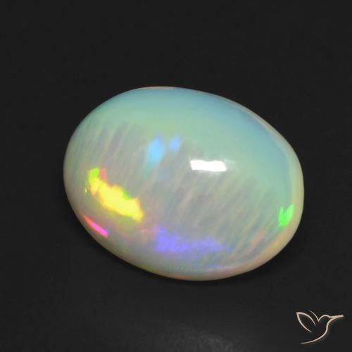 Opale Multicolore naturelle ovale, 3.28 ct, Transparent