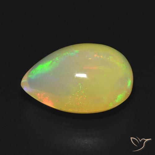 Opale Multicolore naturelle En forme de poire, 5.00 ct, Transparent