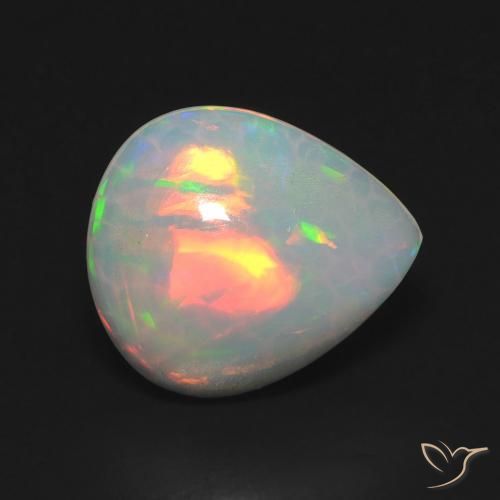 2.47ct Naturel Multicolore Opale, En forme de poire, Transparent
