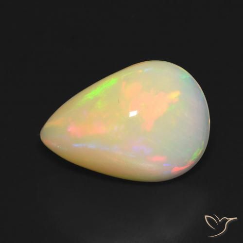 3.58ct Naturel Multicolore Opale, En forme de poire, Translucide