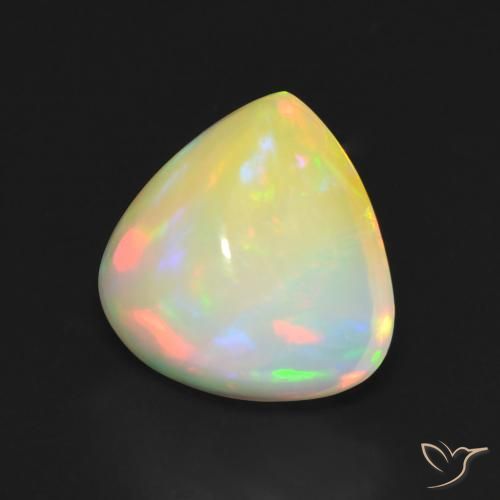 Opale Multicolore naturelle En forme de poire, 4.44 ct, Transparent