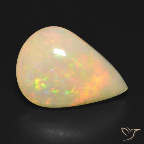 Opale Multicolore naturelle En forme de poire, 7.07 ct, Translucide
