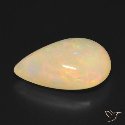 Opale Multicolore naturelle En forme de poire, 7.07 ct, Translucide