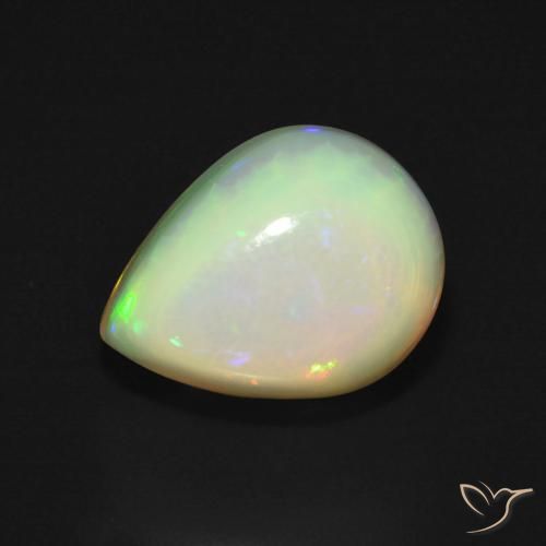 Opale Multicolore naturelle En forme de poire, 4.81 ct, Translucide