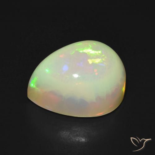 Opale Multicolore naturelle En forme de poire, 4.81 ct, Translucide