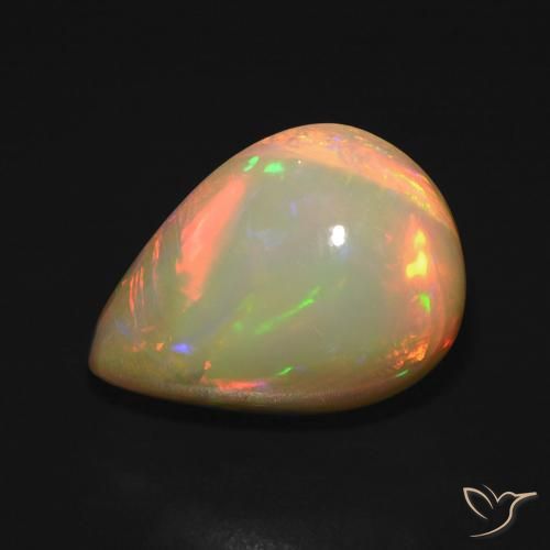 6.45ct Naturel Multicolore Opale, En forme de poire, Translucide