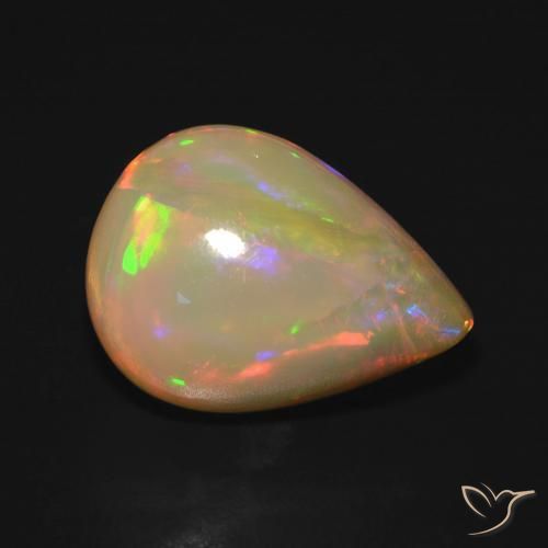 Opale Multicolore naturelle En forme de poire, 6.45 ct, Translucide