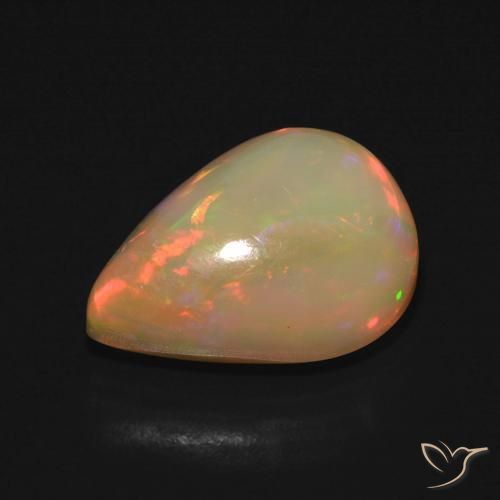 Opale Multicolore naturelle En forme de poire, 6.45 ct, Translucide