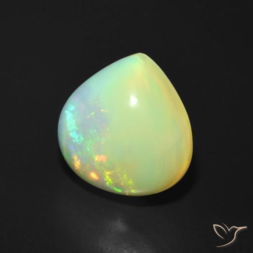 Opale Multicolore naturelle En forme de poire, 3.69 ct, Translucide