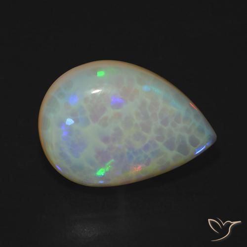 Opale Multicolore naturelle En forme de poire, 6.18 ct, Transparent