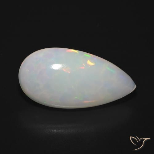 Opale Multicolore naturelle En forme de poire, 5.68 ct, Translucide