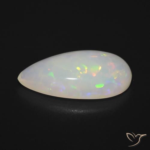 Opale Multicolore naturelle En forme de poire, 5.68 ct, Translucide