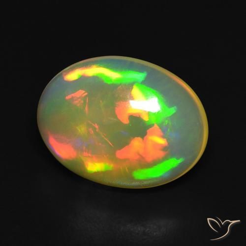 Opale Multicolore naturelle ovale, 3.07 ct, Transparent