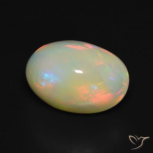Opale Multicolore naturelle ovale, 3.67 ct, Transparent