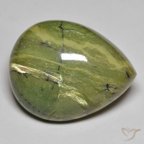 Opale Vert chaud naturelle En forme de poire, 37.03 ct, Opaque