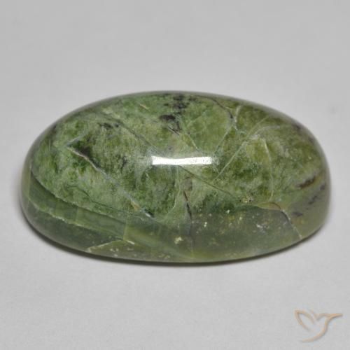 Opale Vert terreux naturelle ovale, 22.64 ct, Opaque