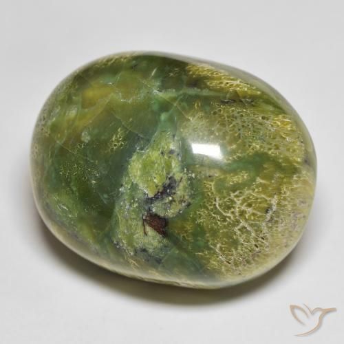 Opale Vert chaud naturelle ovale, 51.20 ct, Opaque