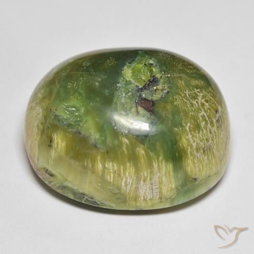 Opale Vert chaud naturelle ovale, 51.20 ct, Opaque