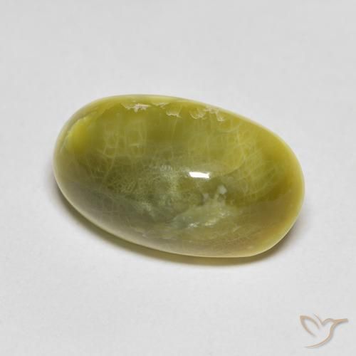 Opale Vert jaunâtre naturelle ovale, 5.28 ct, Opaque